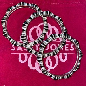 Sassy Jones 'Samba' Bamboo Bangle Stack (3) ZEBRA